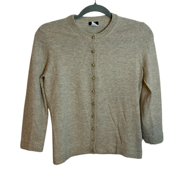 J. Crew Sweaters - J.Crew Oatmeal Micro Bobble Knit Wool Angora Cardigan